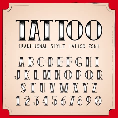 Old School Tattoo Style Font Stock Vector Illustration Of Font