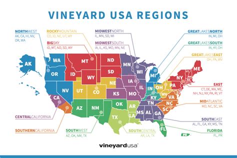 Usa Map With Regions Tourist Map Of English