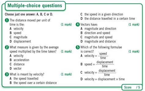 distance speed and velocity gcse revision physics forces motion revision questions distance