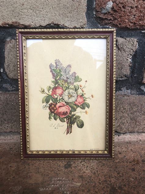 Vintage J L Prevost Botanical Print Framed Floral Print Etsy Framed