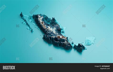 Topographic Mexico Map Image And Photo Free Trial Bigstock