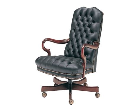 The backrest is fully upholsterd and the wide seat make this a very comforatble chair. Goose Neck Leather Office Chair by Classic Leather 806