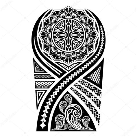 Imagen Vectorial Del Boceto De Un Tatuaje Polinesio El Sol Estilizado