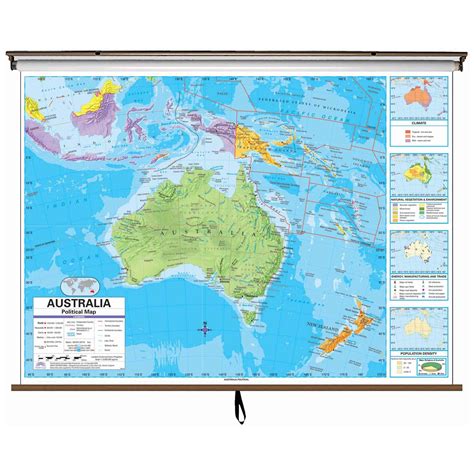 Australia Advanced Political Wall Map 187 Shop Classroom Maps