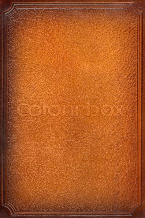 Brown Leathercraft Tooled Vintage Book Cover With Texture And Border