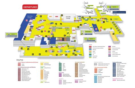 Bandaranaike Airport Map Cmb Printable Terminal Maps Shops Food