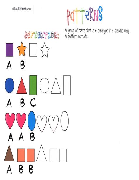 Pattern Anchor Chart Posters Classroom Freebies