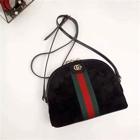 Gucci Gg Women Ophidia Small Shoulder Bag In Black Suede Leather Lulux