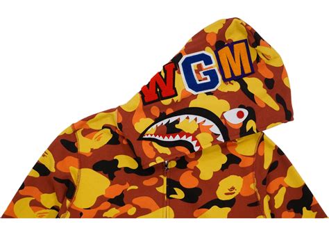 Bape Ultimate 1st Camo Wgm Wappen Shark Orange