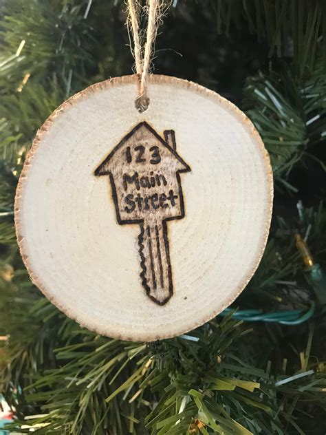 Our First Home Wood Burned Ornament Wood Slice Ornament Etsy