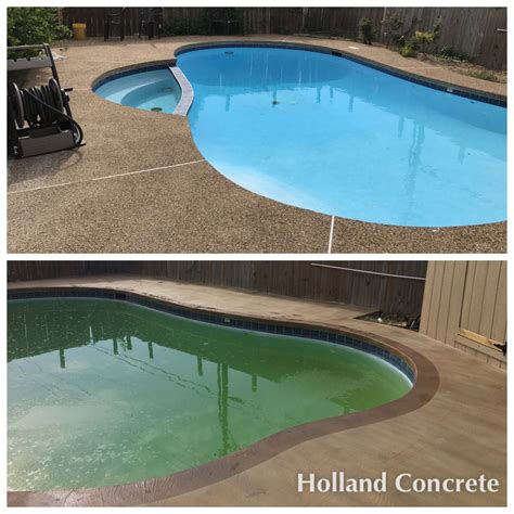 Stained Concrete Pool Deck Is Finished And Looking Beautiful Here Is