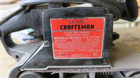 Searscraftsman Belt Sander Model 315117150 3x21