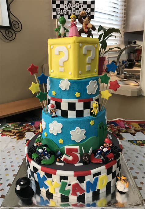 Mario Kart Birthday Cakes Mario Kart Inspired Rainbow Road Cake