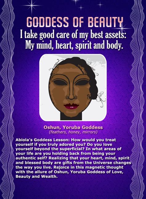 African Goddess Affirmation Card Oshun Yoruba Goddess Orisha Of Love And Beauty African