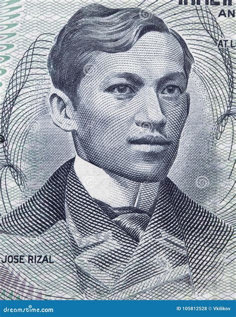 Jose Rizal 1861 â€ 1896 Portrait On Philippine 1 Piso 1969 B Stock