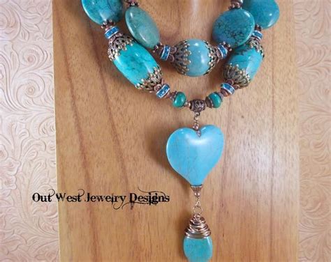 Cowgirl Western Statement Collana Set Chunky Turquoise Green Etsy
