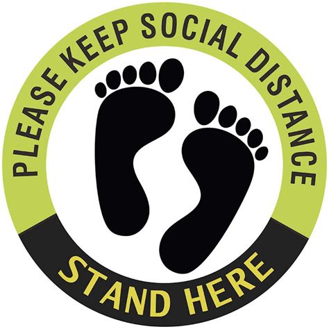 Please Keep Social Distance Sign Social Distancing Floor Stickers Stand