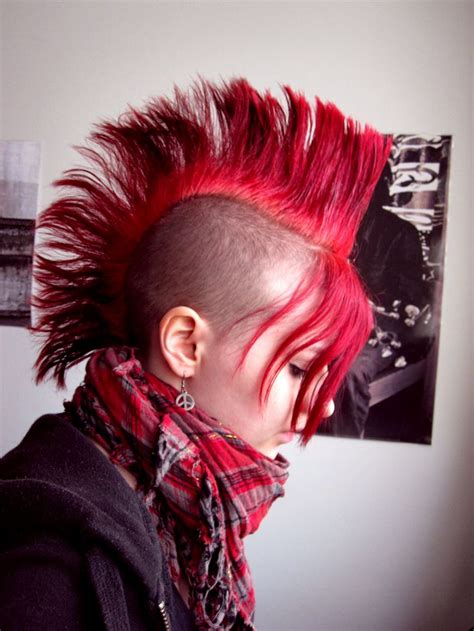 Red Mohawk Punk Mohawk Punk Girl Punk Rock Girls