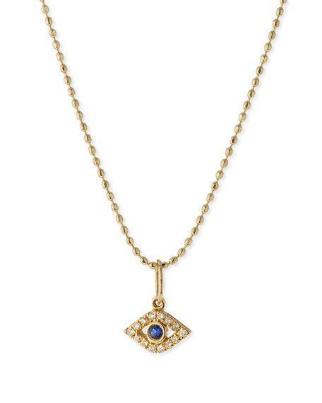 Get Free Shipping On Sydney Evan K Gold Tiny Evil Eye Charm Necklace