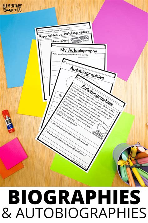 How To Use Biographies In Your Reading And Writing Lessons Elementary Nest