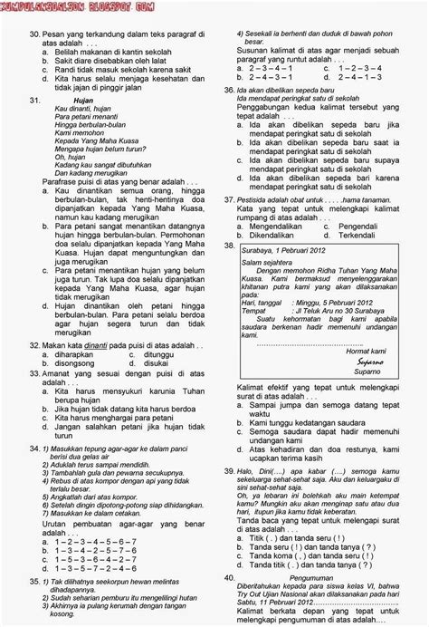 Contoh Soal Try Out Bahasa Indonesia Kelas 6 2020