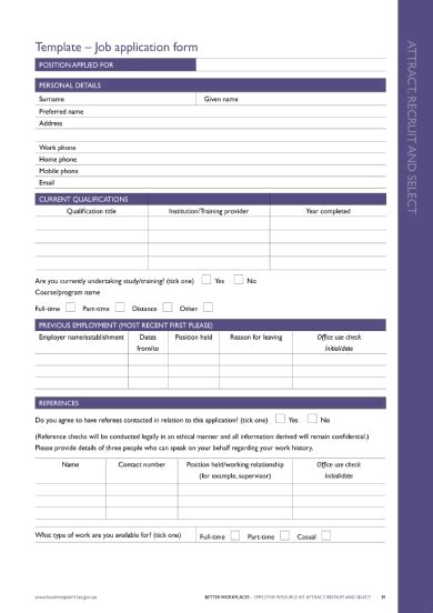 Free 10 New Job Application Forms In Pdf Ms Word Excel