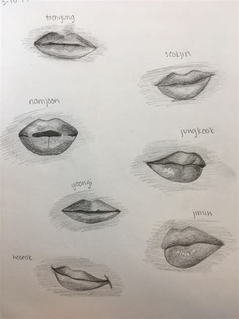 Tried Drawing Everyones Lips 😙 Bangtan