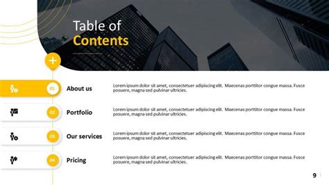 Horizontal table of contents slide. Creative Table of Contents Template | Free PowerPoint Template