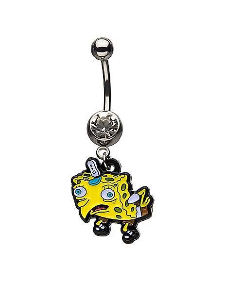 Mocking Spongebob Dangle Belly Ring 14 Gauge Spongebob Squarepants Spencers