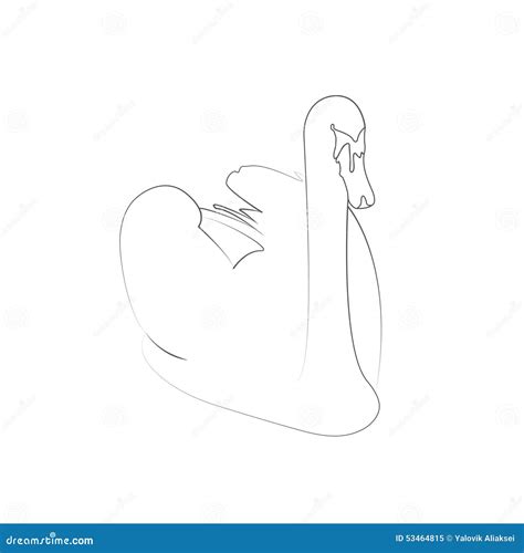 Swan In Outline Style Stock Illustration Illustration Of Outdoor