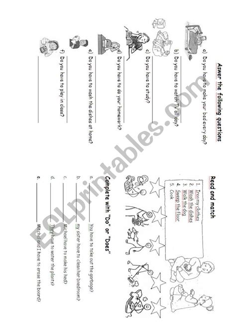 Do You Have To Esl Worksheet By Gisellitaaa
