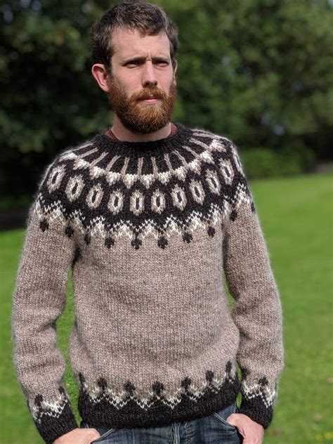 Knitted Icelandic Alafoss Lopi Wool Unisex Jumper Sweater 100 Etsy