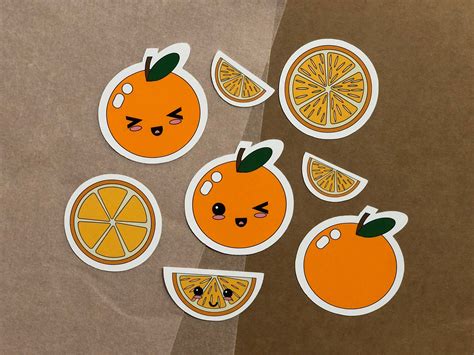 Cute Orange Sticker Set Cute Planner Stickers Journal Etsy