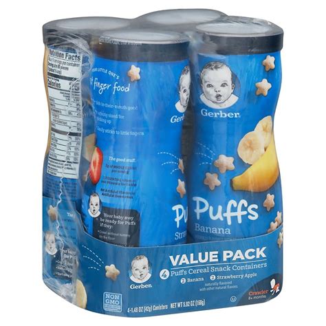 Gerber Puffs Cereal Snack Variety Pack Shop Food And Formula At H E B