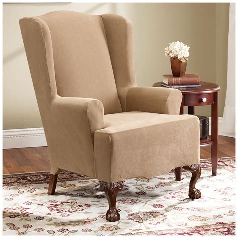 Vintage wing back slip covered matelaise fabric chair. Wingback Chair Slipcover for Comfortable Seating - HomesFeed