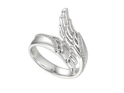 Sterling Silver Angel Wing Ring Cubic Zirconia Obsessions Of Weybridge