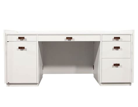 Modern White Lacquered Executive Desk Normandie By Baker Furniture