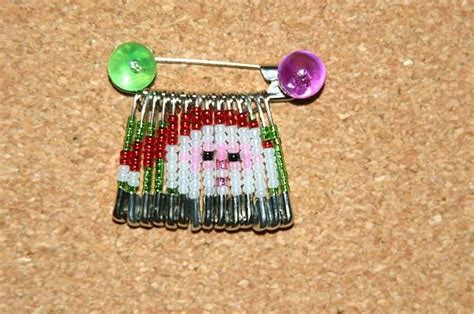 Santa Claus Safety Pin Jewelry Patterns Safety Pin Crafts Safety