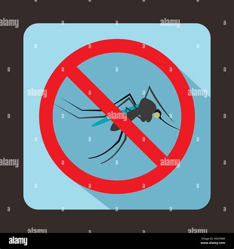 No Mosquito Sign Icon Flat Style Stock Vector Image And Art Alamy