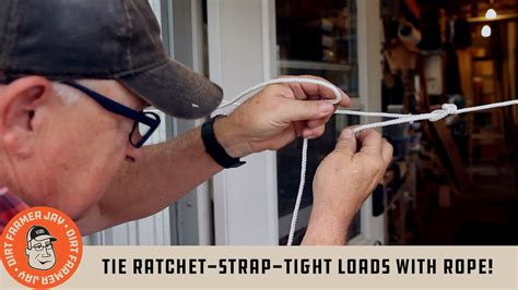 Tie Ratchet Strap Tight Loads With Rope Youtube