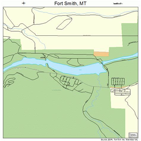 Fort Smith Montana Street Map 3028650