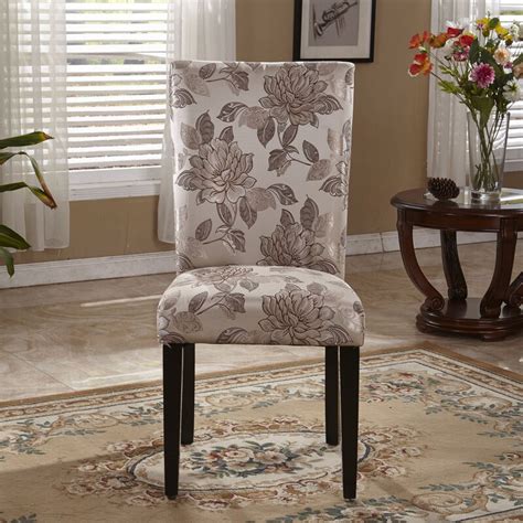 Bellasario Collection Elegant Floral Parsons Upholstered Dining Chair