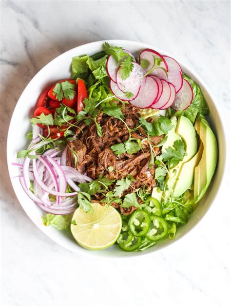 Add 3/4 cup water, soy sauces, rice vinegar, ginger, brown sugar and black pepper to instant pot. Instant Pot Flank Steak Taco Salads - The Defined Dish ...