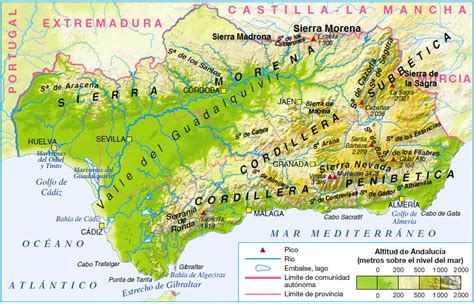 Mapas Físico Y Político De Andalucía