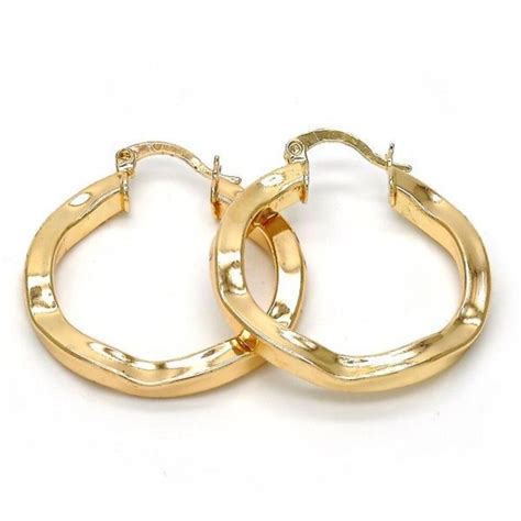 Twist Hoops Womens Medium Size Gold 15 Inches 14k Gold Filled Hoop Earrings Ebay