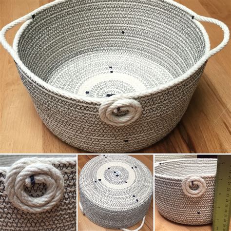 Coiled Rope Bowl In Navy Blue Whandles By Andrea Coiled Fabric