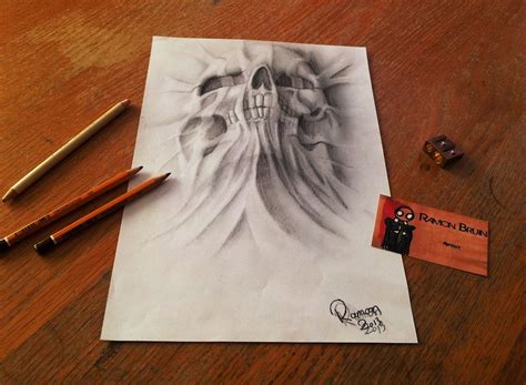 Rising Skull Illusion Drawings 3d Pencil Drawings 3d Sketches