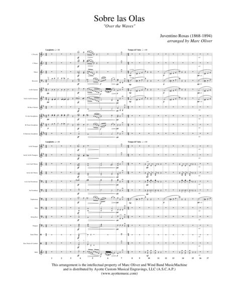 Sobre Las Olas Over The Waves Waltz For Band Music Sheet Download