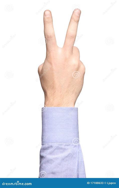 Hand With Two Fingers Up Stock Photos Image 17188633