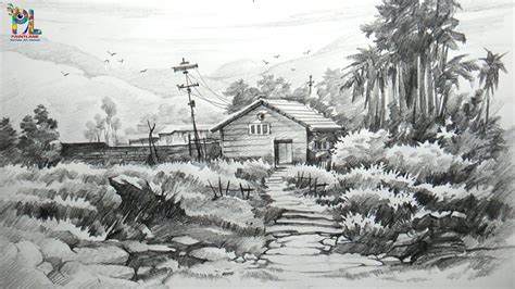 Incredible Landscape Drawing With Pencil Shading Easy Ideas Diy Scan